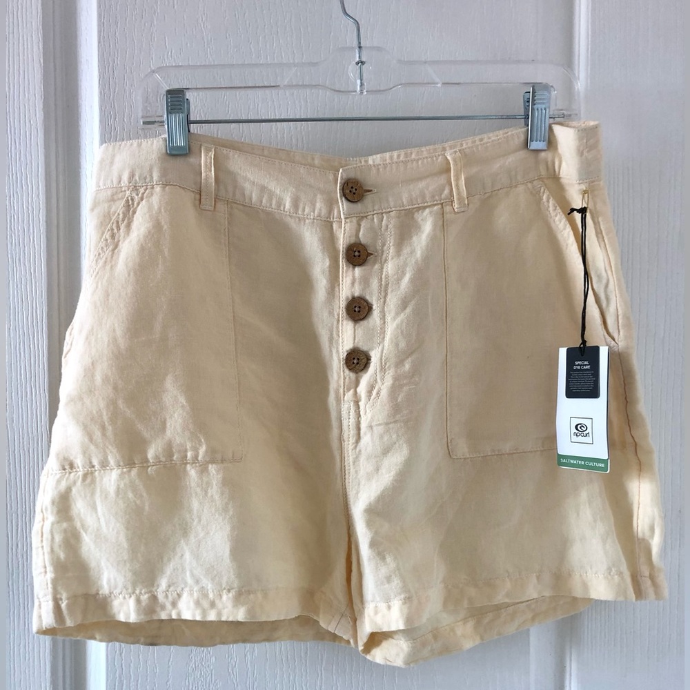 NWT Rip Curl High Waist Cream Shorts